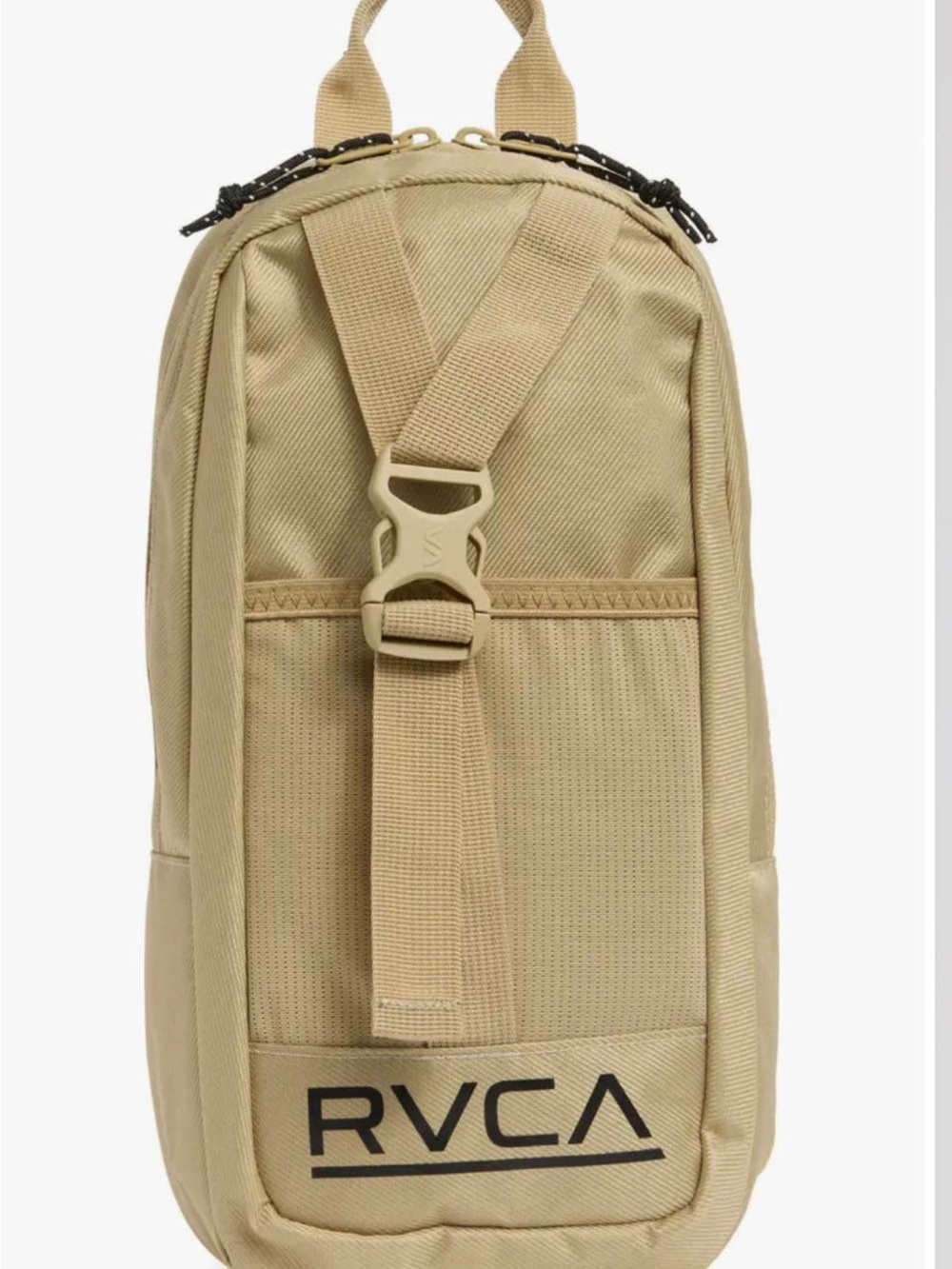 RVCA Beige Sling Pack with Black Logo